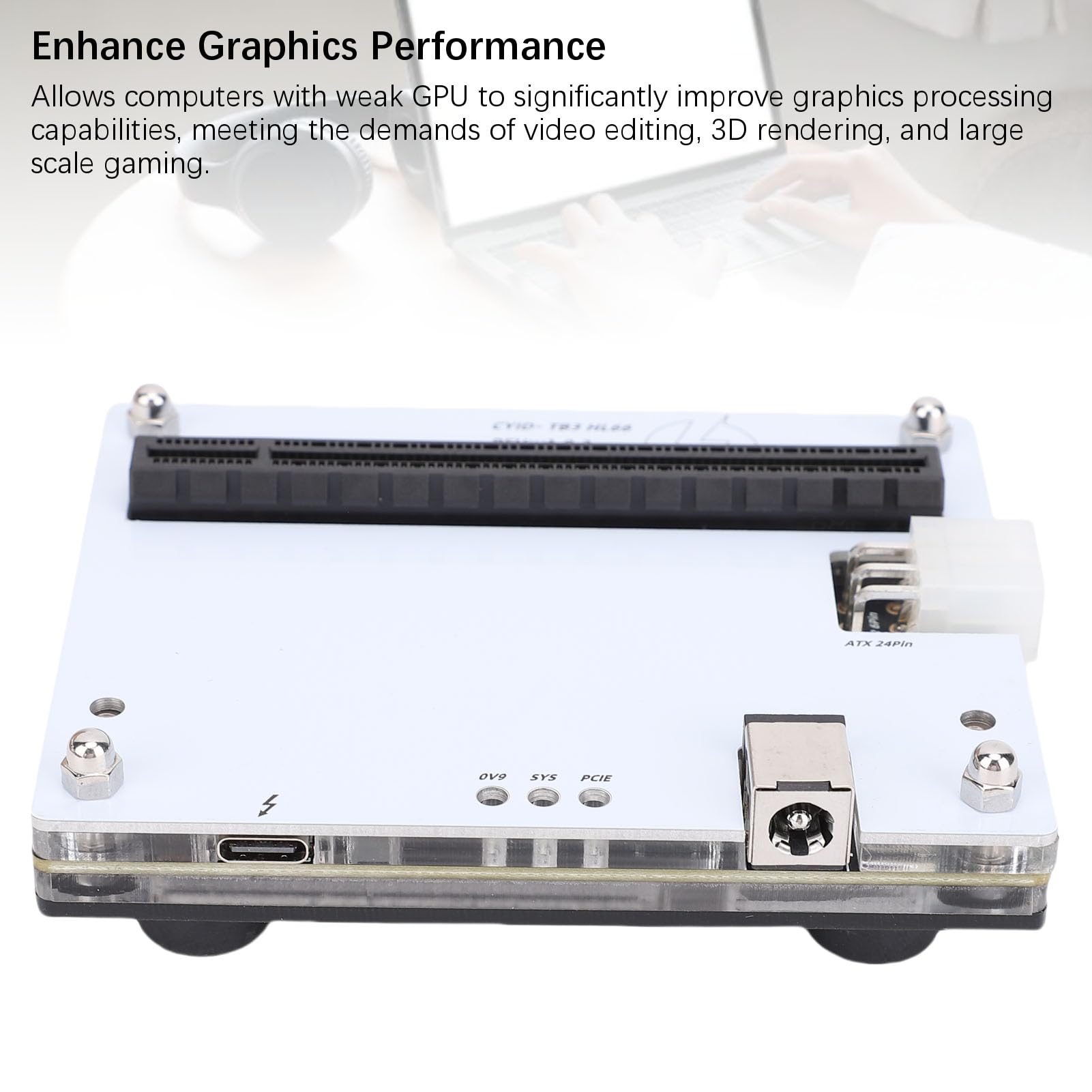 Dock GPU Esterno, 3 4 USB4, PCIe 16X, per | Dock station GPU portatile con cavo dati da 1 m, staffa SFX per laptop, PC, console di gioco portatile
