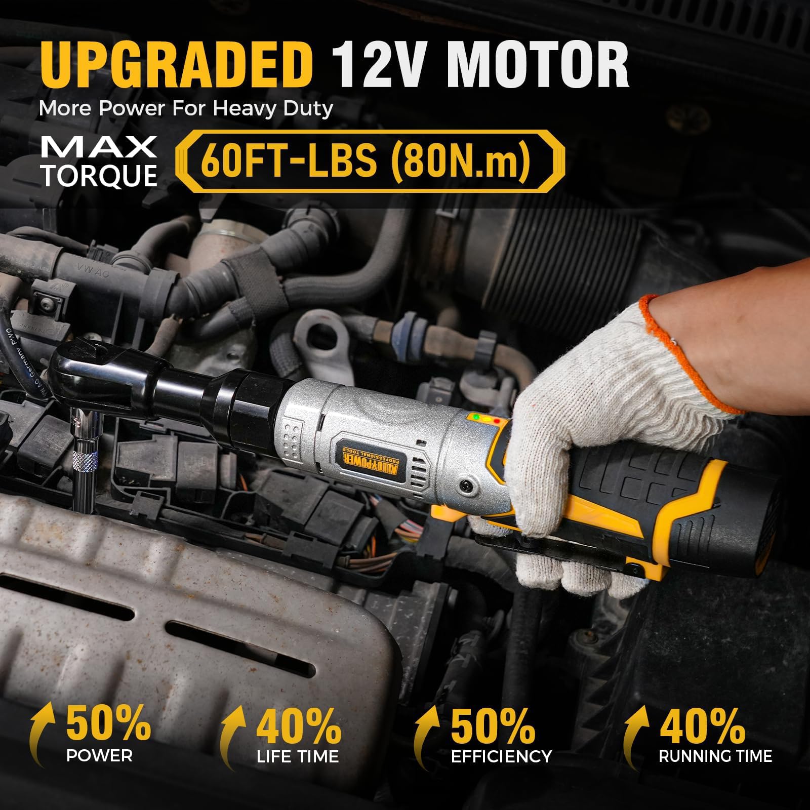 ALLOY POWER Cordless Ratchet - 60ft-lbs Torque -2