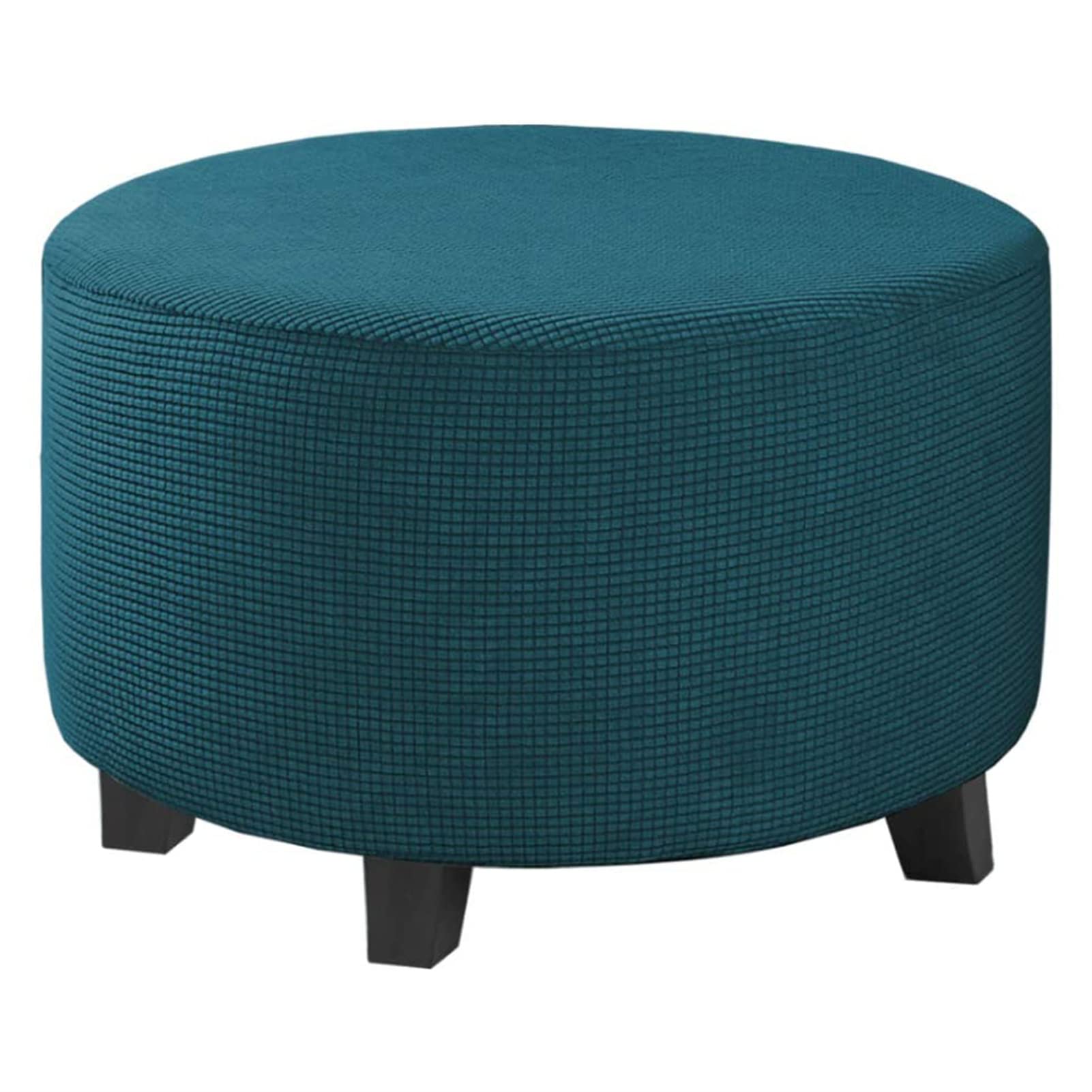 Ronde Voetenbank Hoes, Poef Hoezen, Kleine Poef Stoel Hoes, Verwijderbare En Wasbare Stretch Hoes Meubelbeschermer Voor Ronde Voetenbank (XL: 29.9-40.9in,Dark green