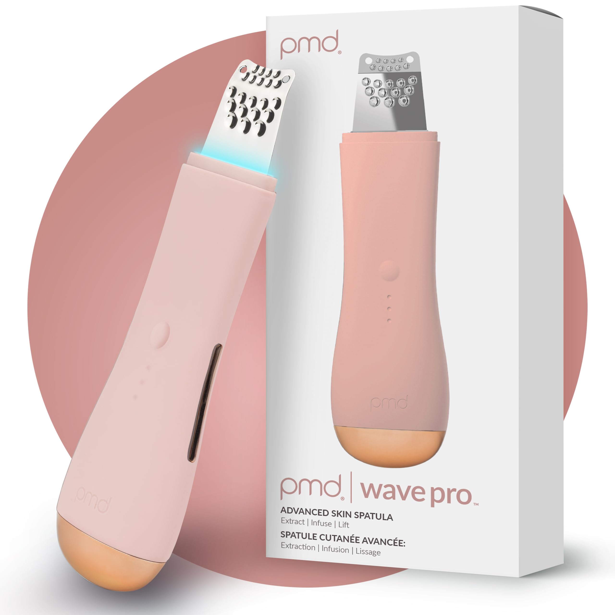 PMD Wave Pro - Professional-Grade Advanced Skin Spatula - Extract, Infuse, & Lift - SonicGlow Vibration Technology and EMS - Clear Pores, Blackheads, & Whiteheads
