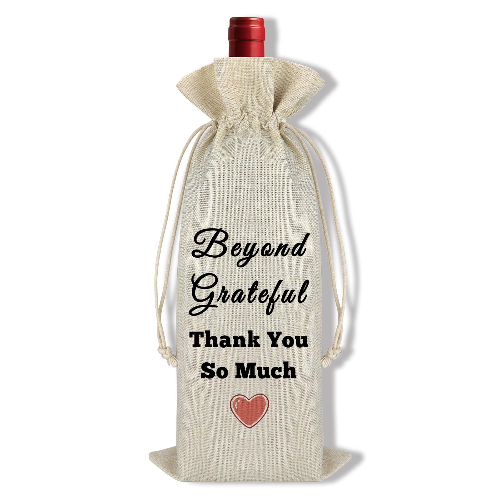 Ximalun Thank You Gift Wine Bag Beyond Grateful Thank You Wine Bottle Bag Gift for Wedding Bridal and Baby Showers Christmas Thanksgiving Birthday Party Favor