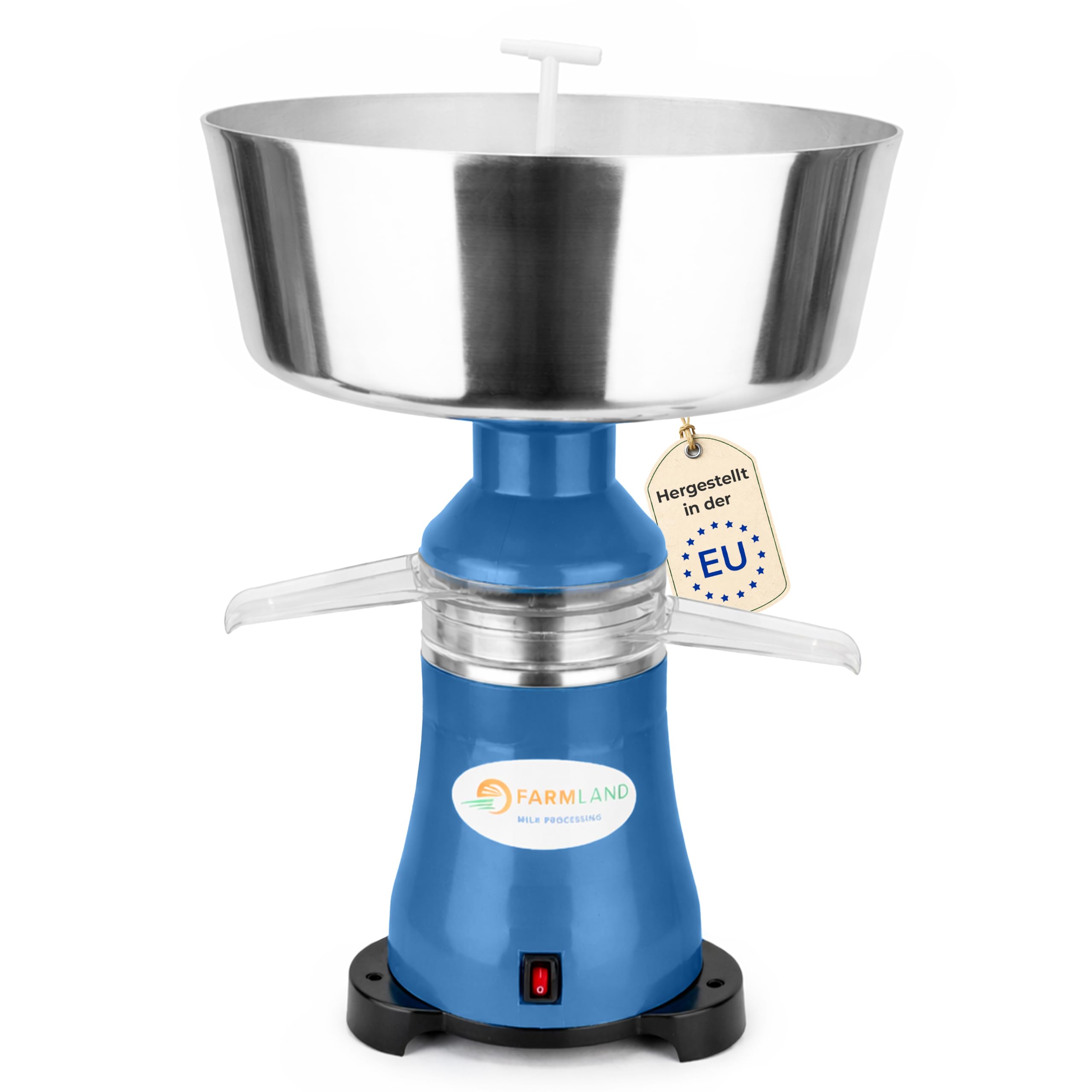 Farmland Milchzentrifuge elektrisch - Leistungsstarker Milchseparator für 90 l/h - Hochwertiger Milchabscheider - Zentrifuge Milch für Anfänger & Profis - Einstellbare Rahmmenge 7-10%