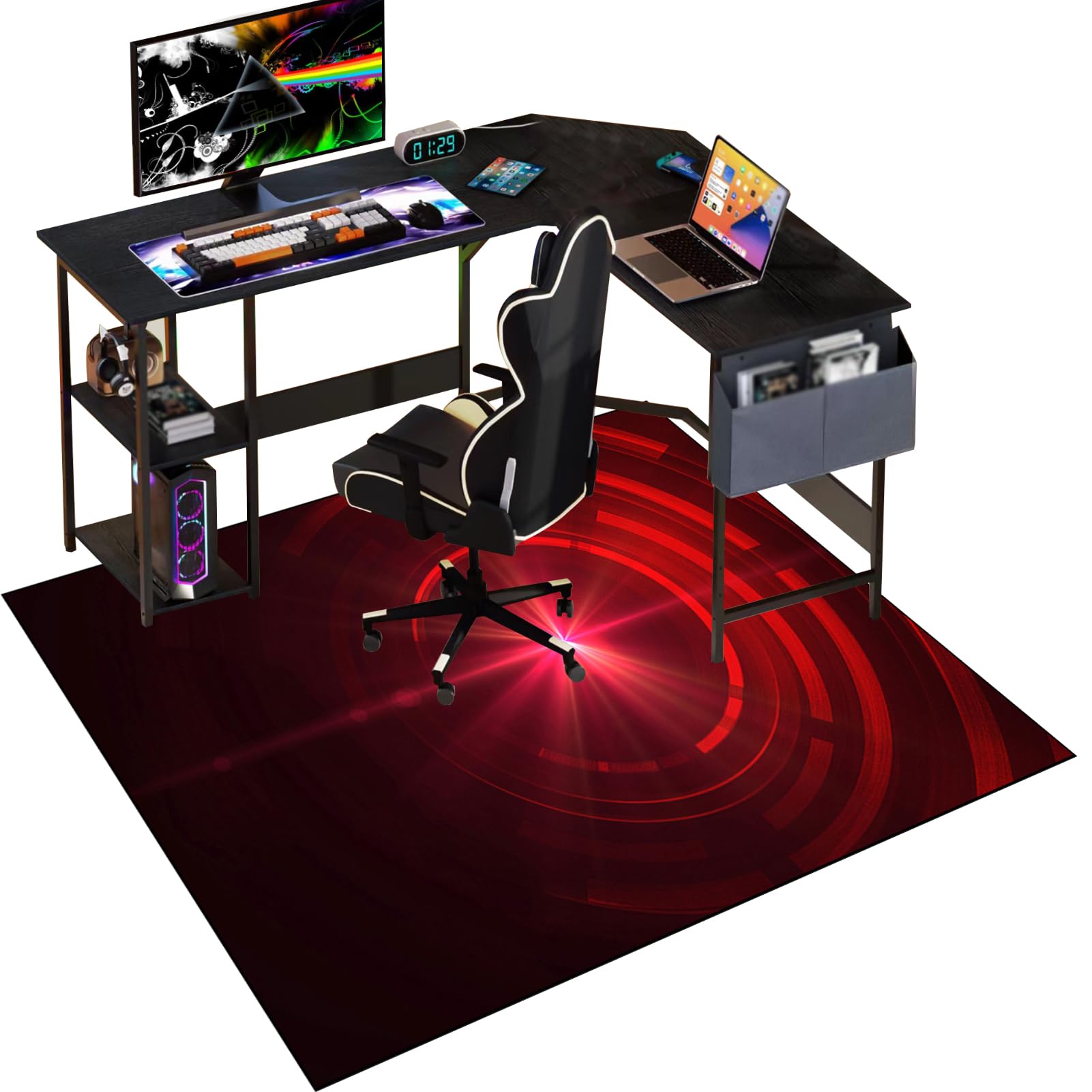 Gaming Chair Mat for Hardwood Floor 70 x 100 cm Anti-Slip Floor Protector Mat Non-Slip Floor Protection Mat Desk Chair Mat for Carpets Gaming Computer Chair Mat for Gaming Room Home Office Decor