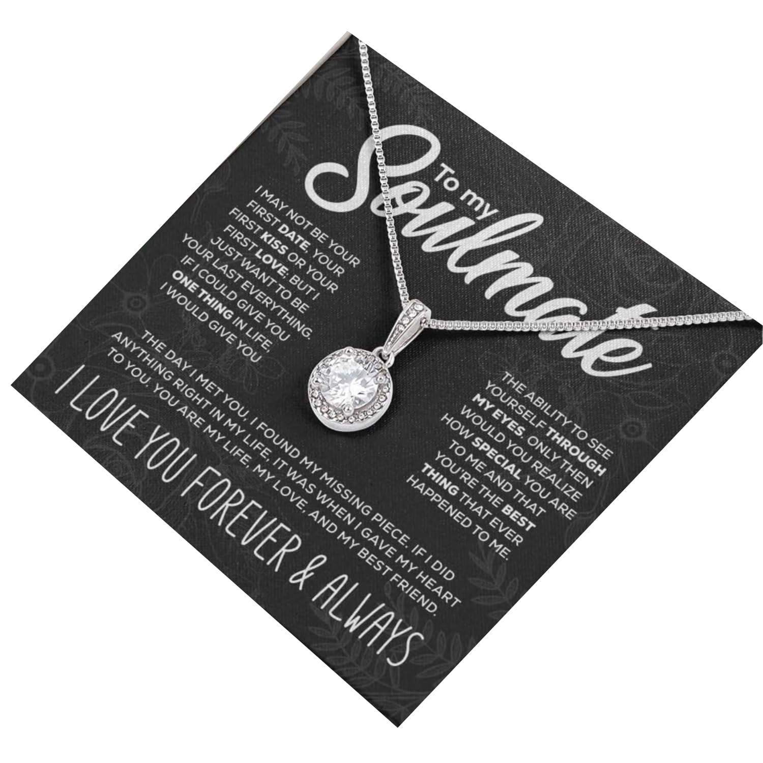 FABUNORA 925 Sterling Silver chain Pendant & Necklace Unique Gift For Soulmate, Pendant For Women With Message Card, (B0CKPKZLXT) Amazon Price History, Amazon Price Tracker