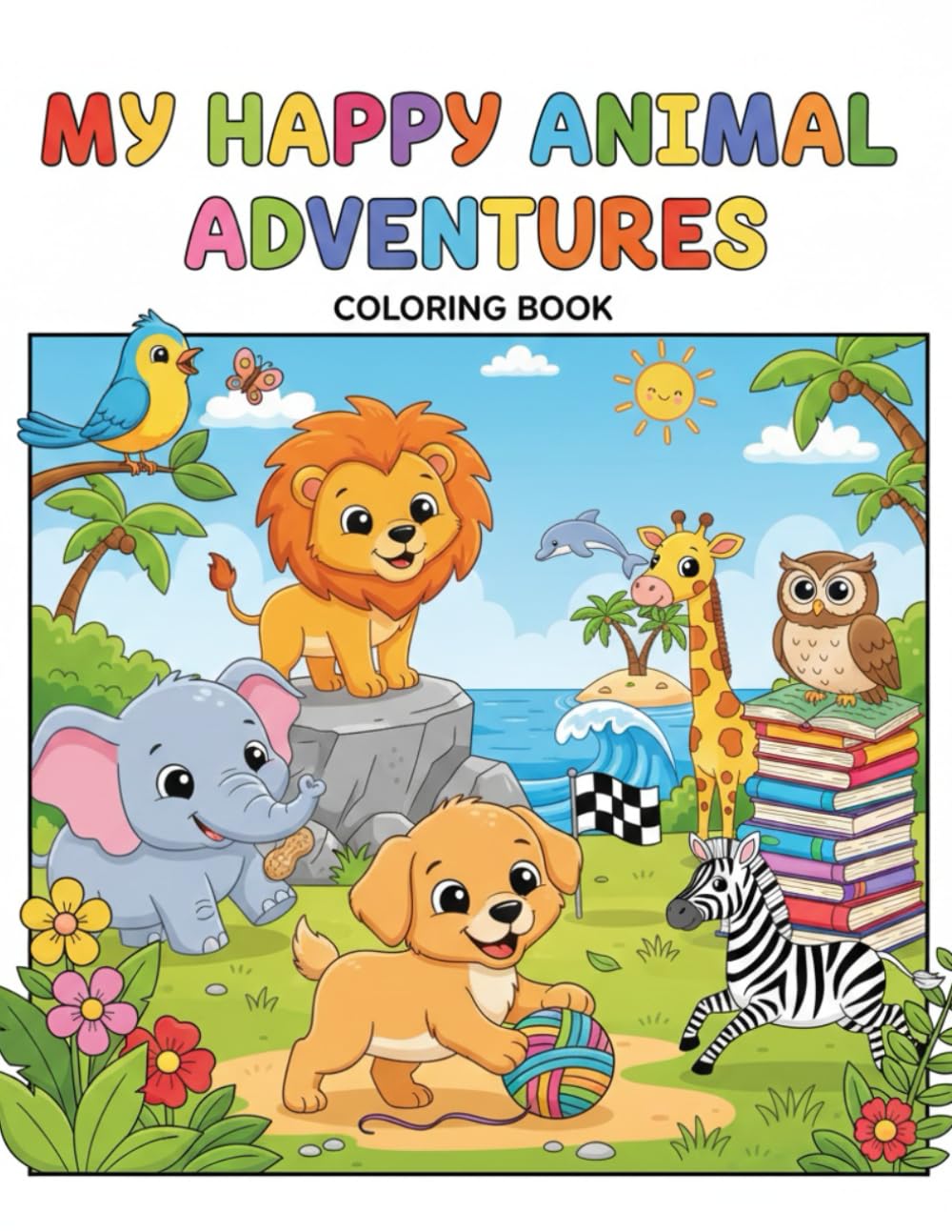 My happy Animal Adventures colouring book