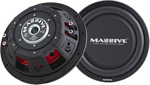 Massive Audio UFO12 Subwoofer poco profundo de 12 pulgadas de alta potencia, 600 W, subwoofer de montaje superficial de 3 pulgadas, bobina de voz