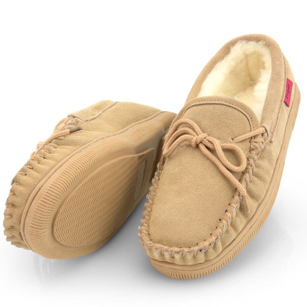 Reissner Lammfelle geschlossener Hausschuh Moccasin Veloursleder