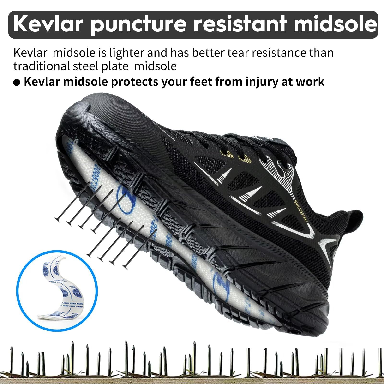 Scarpe Antinfortunistiche Uomo Leggere Scarpe da Lavoro Donna Comodo con Punta in Acciaio Antiscivolo Scarpe Sicurezza