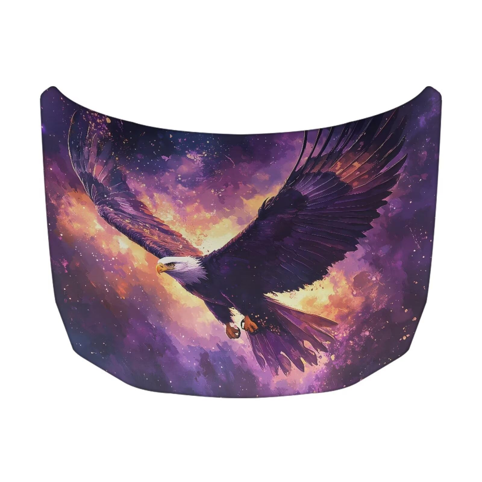Bald Eagle Print Car Hood Cover, Elastic Fabric Car Hood Protector Car Hood Flag Waterproof Auto Exterior Accessories for Car Hood Decoration and Protection