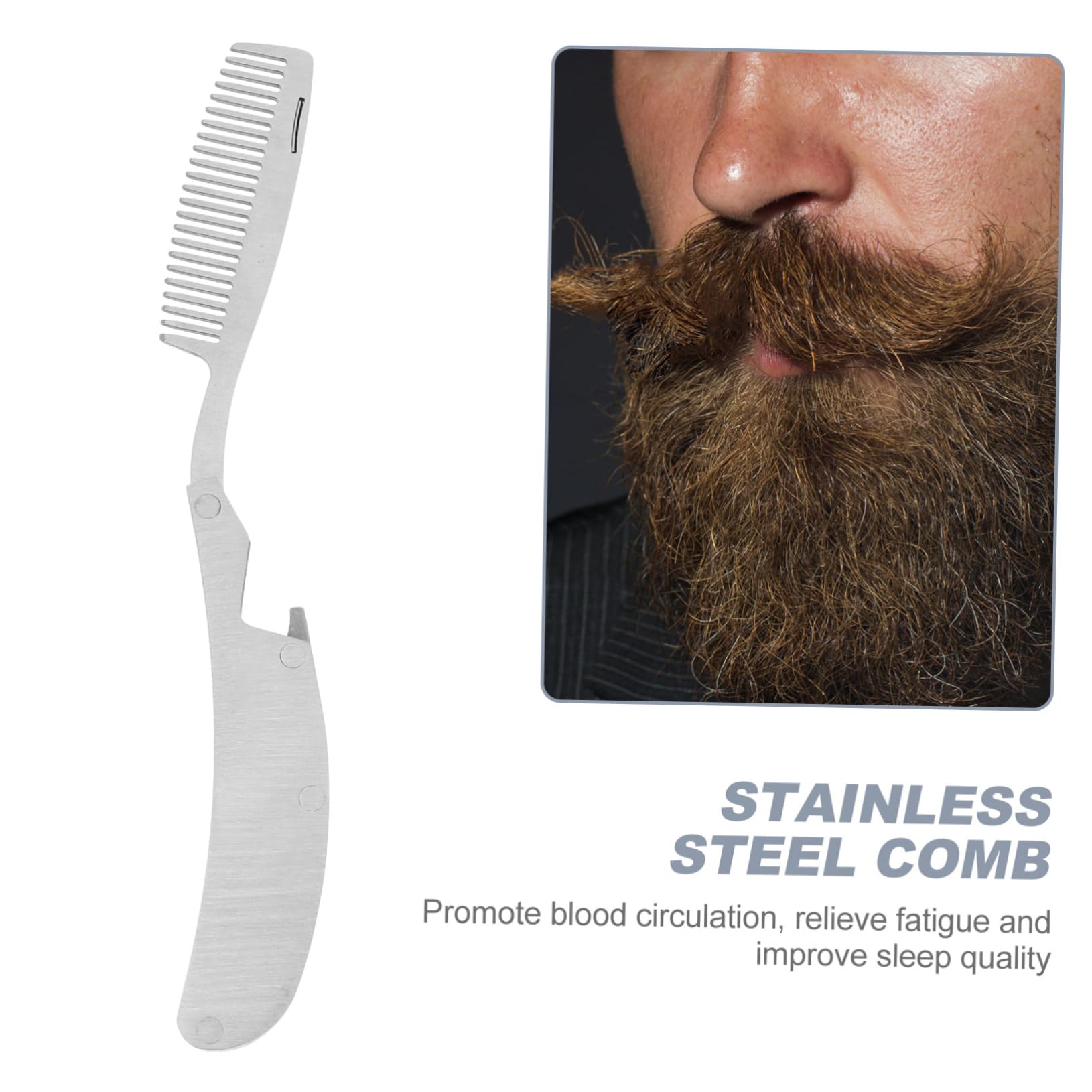 3pezzi Pettine Mini Acciaio Inossidabile Portatile Foldable e Antistatico Per Styling Barba e Strumento Compatto Da Viaggio Per Uomini