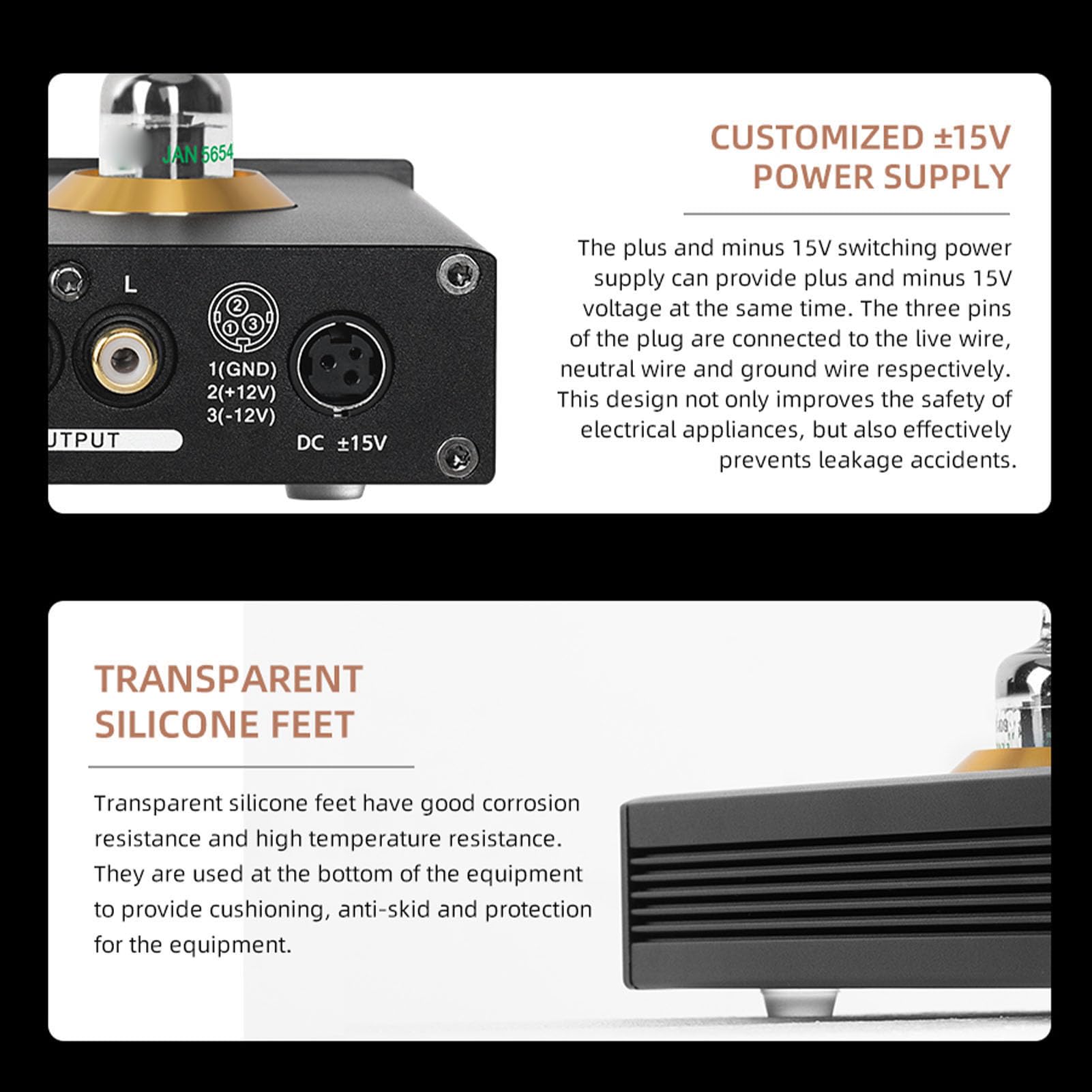 Preamplificatore HiFi a Valvole, Preamplificatore Stereo di qualità Audiofila con Regolazione dei Bassi e degli Acuti per Sistemi Audio (Plug 'UE 100-240V)