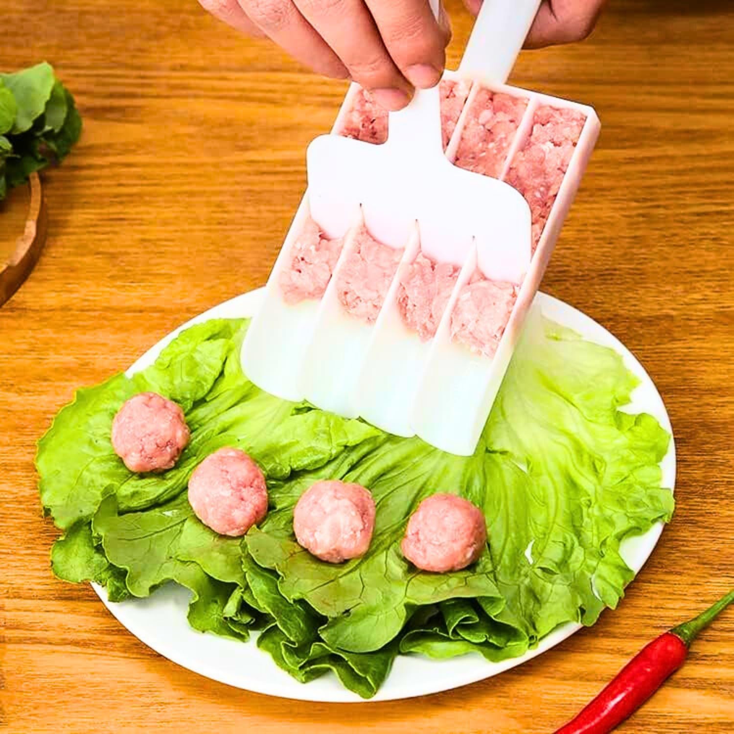 HIRKO Portable Cheese Ball, Rice-Meat Dumplings Meat Ball Maker, Cake Balls, Manchurian Ball Maker, Bhajiya Pokada Make, Rasgulla Maker, Fish Ball Burger Making Tool, Meatball for Kitchen (PACK OF 10) 3