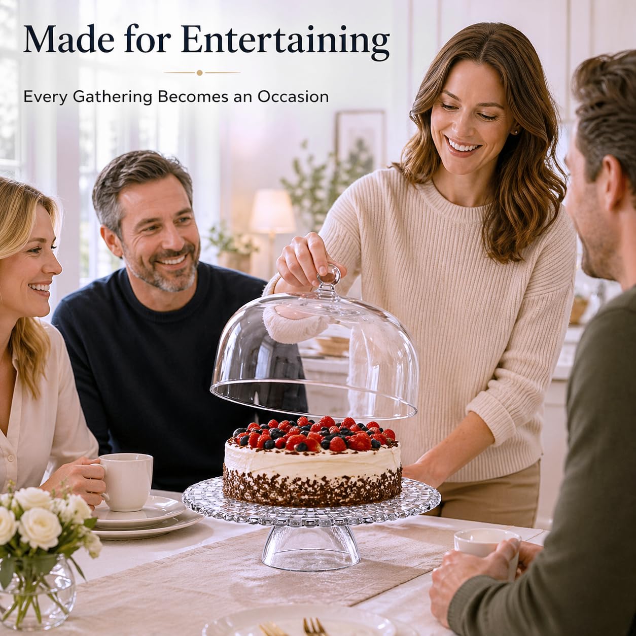 Amazon.com | Nachtmann Bossa Nova Footed Cake Plate with Dome
