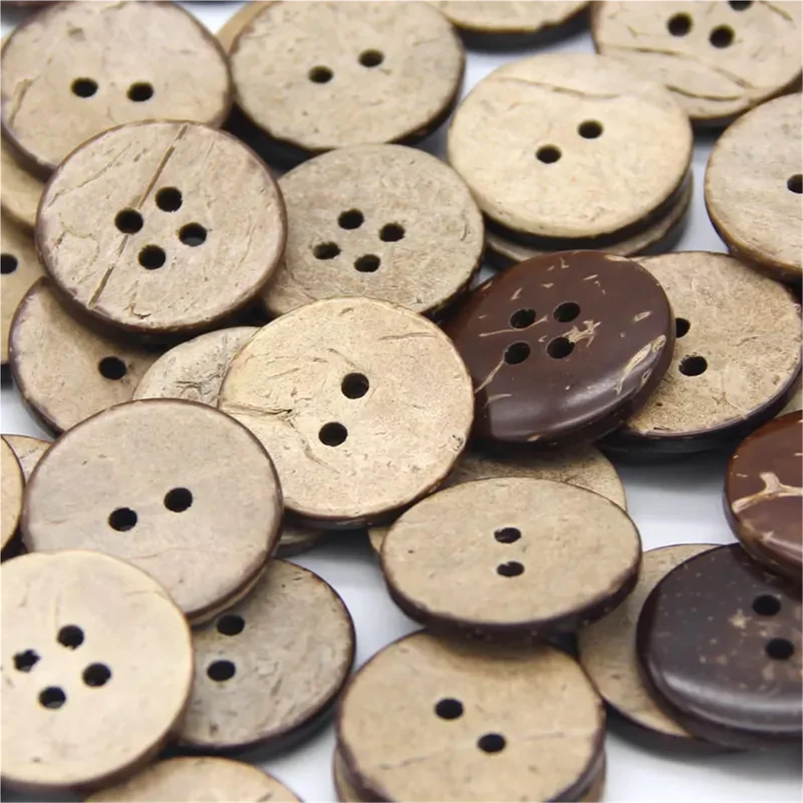 50szt. Guziki Naturalne Drewniane Kokosowe Guziki Do Szycia Do Dekoracji Ubrań Scrapbooking Drewno DIY Rzemiosło Akcesoria(2 Holes (Waxing)30mm 50pcs)