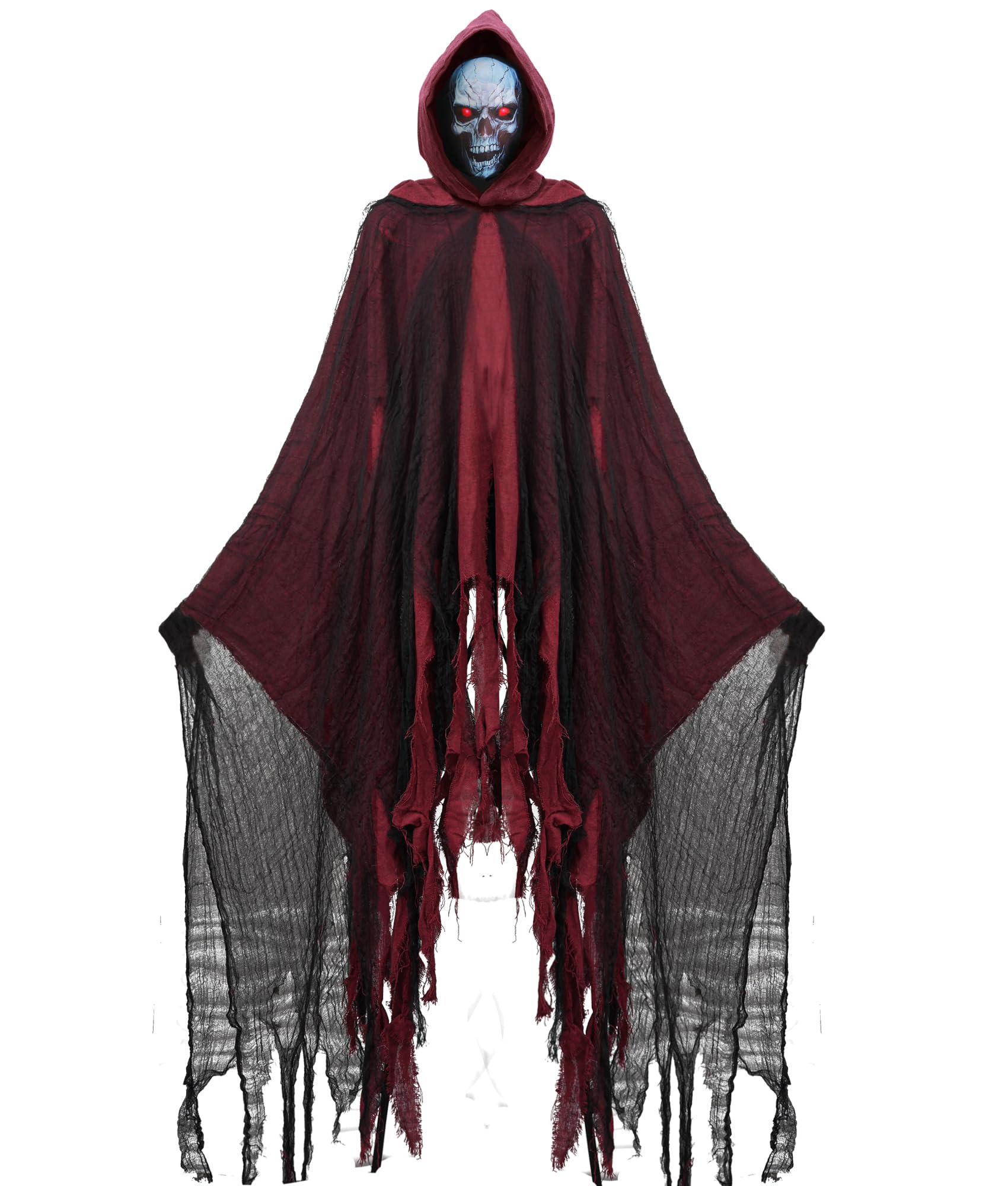 Double Couple Grim Reaper Costume with Scary Halloween Mask Womens Men Halloween Costumes Outfit Cloak with Hood Cosplay
