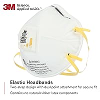 Vista 9 de Mascarilla para partículas, protección respiratoria N95, 80
