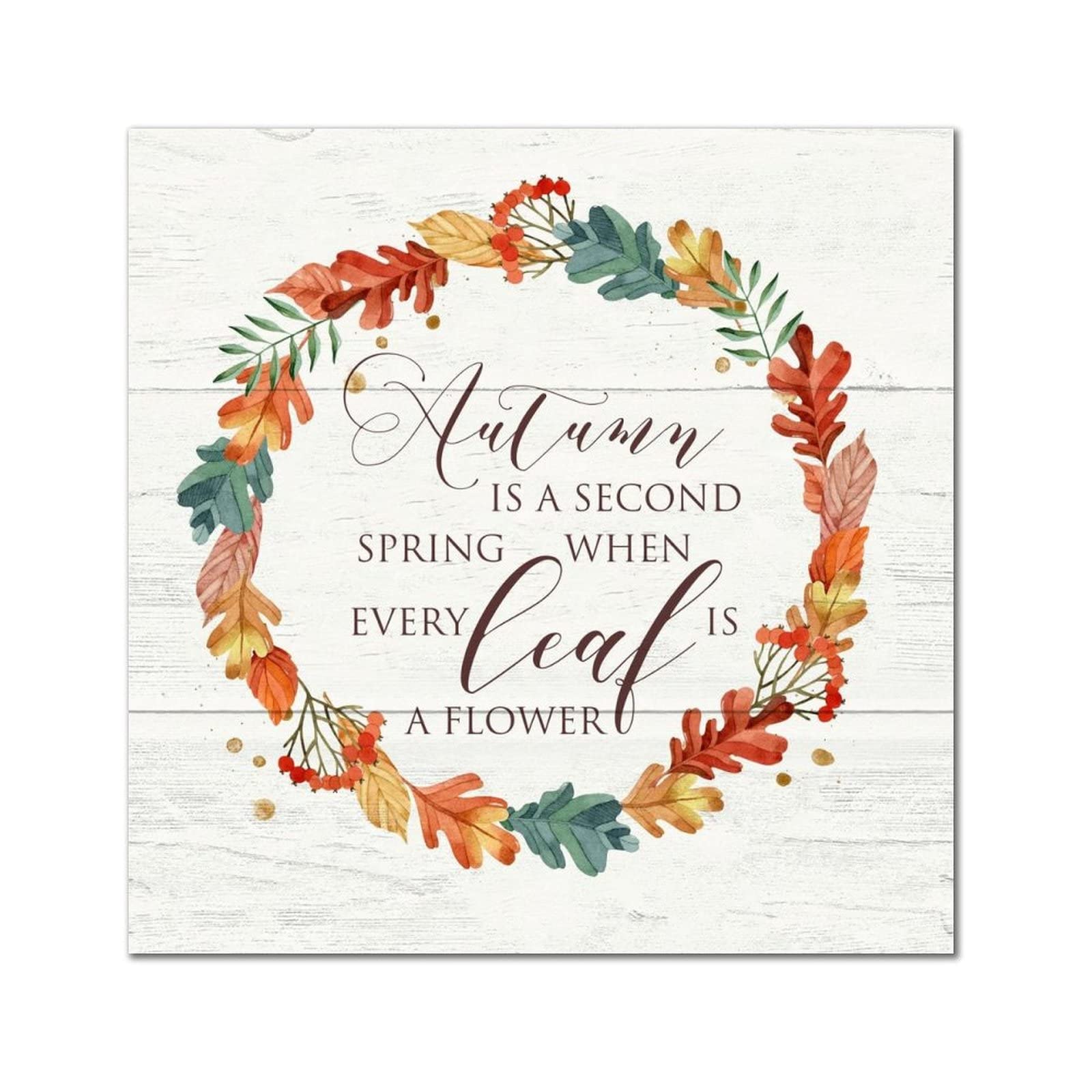 Plaque murale en bois Autumn de 35cm pour une décoration intérieure suspendue chaleureuse
