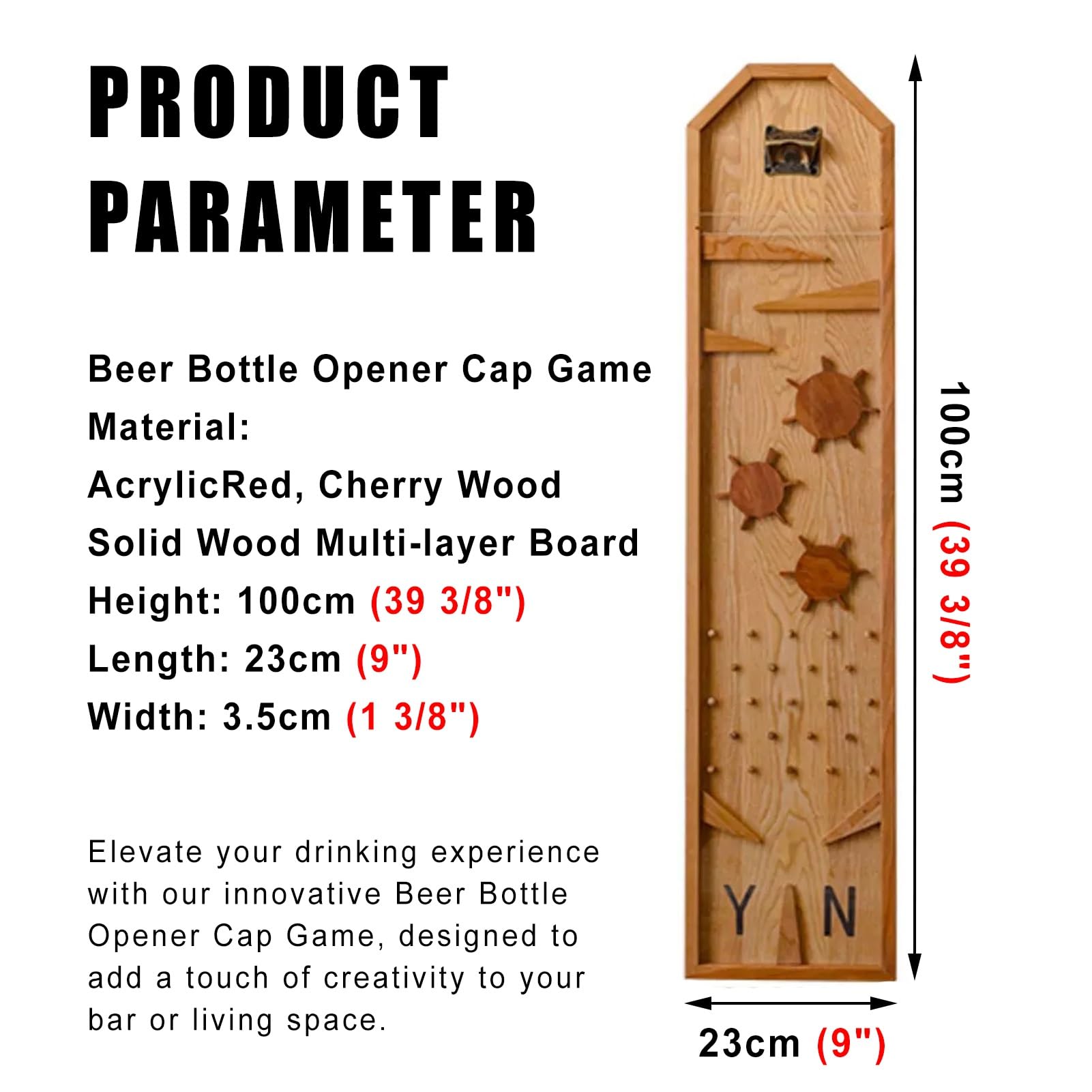 Abridor de botellas de cerveza montado en la pared, de madera rústica, atrapador de tapas de cerveza y refrescos, ideal para los amantes de la cerveza, regalos únicos de inauguración de la casa, ideal