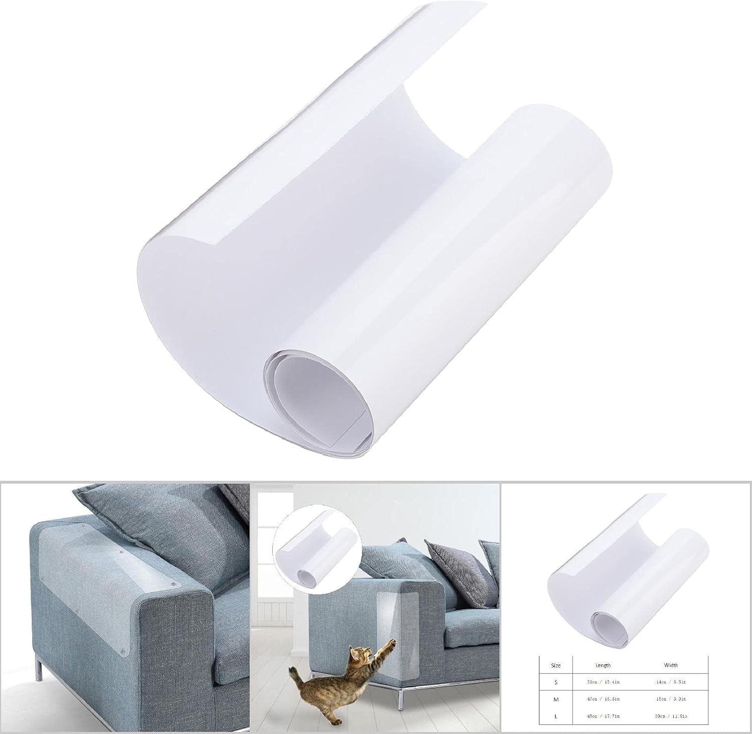 Tyenaza Cat Scratch Sofa Anti-Scratch Sticker Sofa Protective Cat Anti-Scratch Sticker Protection Furniture Scratch Guard Mat 2Pcs(S)
