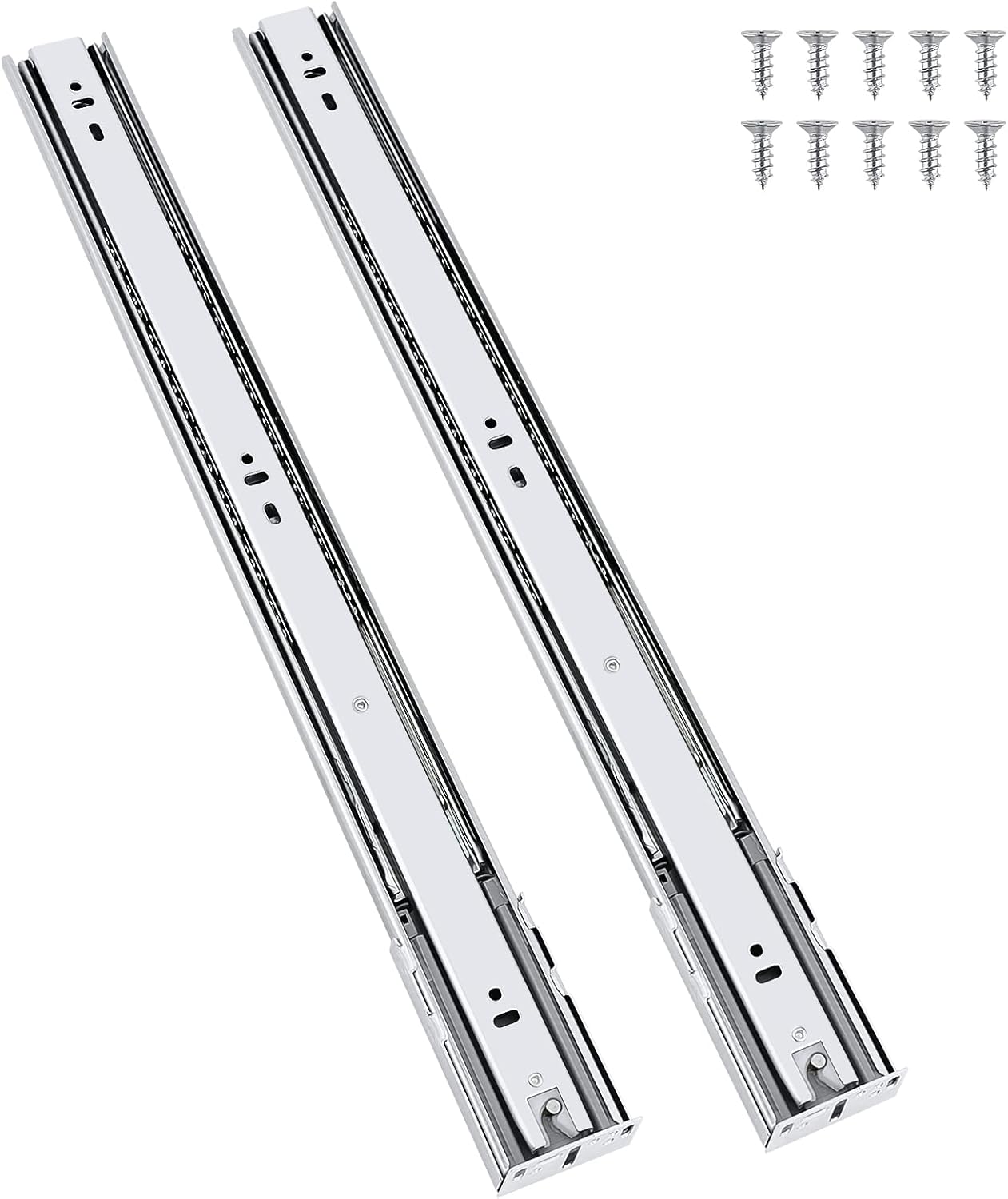 knobelite 20 Inch Soft Close Side Mount Drawer Slides, 3 Folds Full Extension Ball Bearing Side
