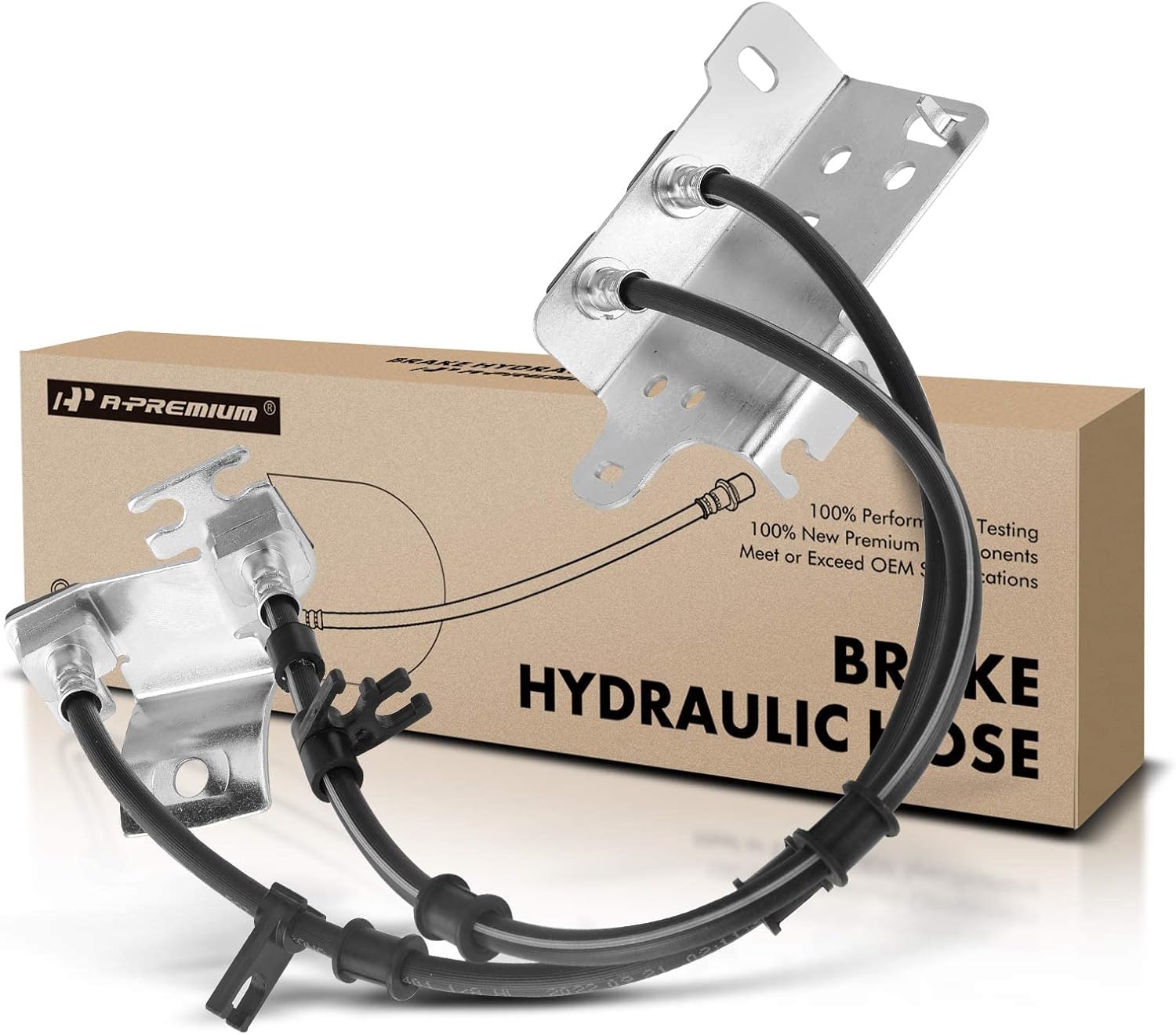 A-Premium Rear Center Brake Hydraulic Hose Compatible with Select Ford Models - For F-250 Super Duty, For F350 Super Duty, F450 Super Duty, 2017, 4WD