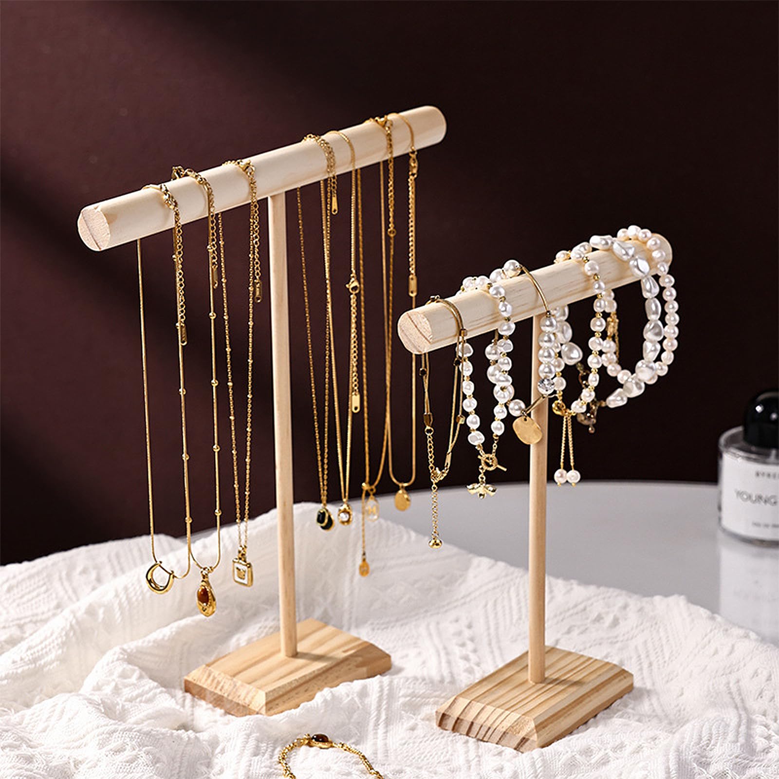 nbeads 4-Tier Présentoir en Bois, Porte Boucle D'Oreille Porte-Bague