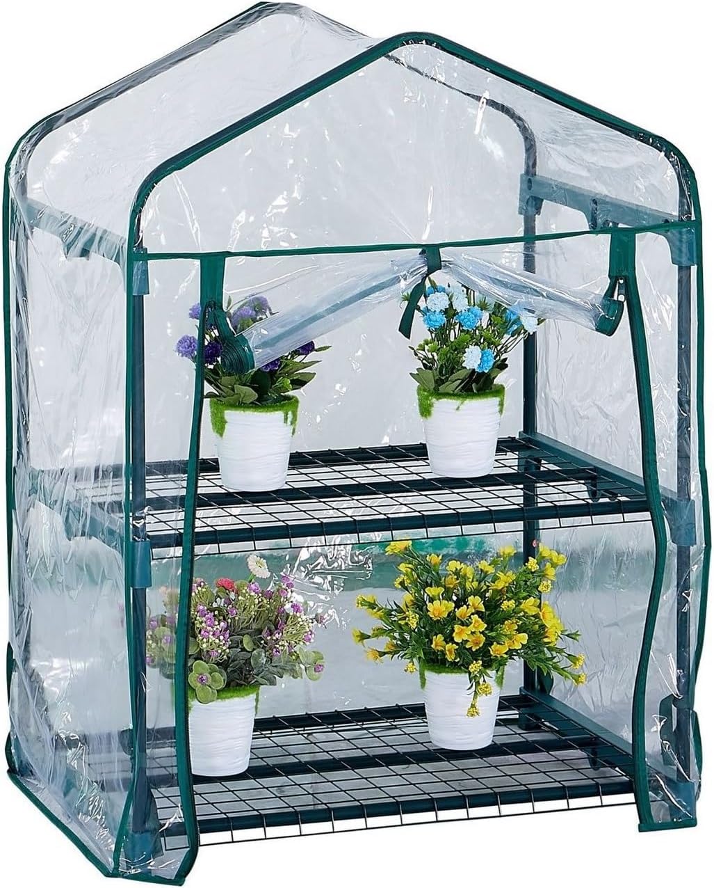 Amazon.com: AESZITTEW 2 Tier Mini Greenhouse Replacement Cover, PVC ...