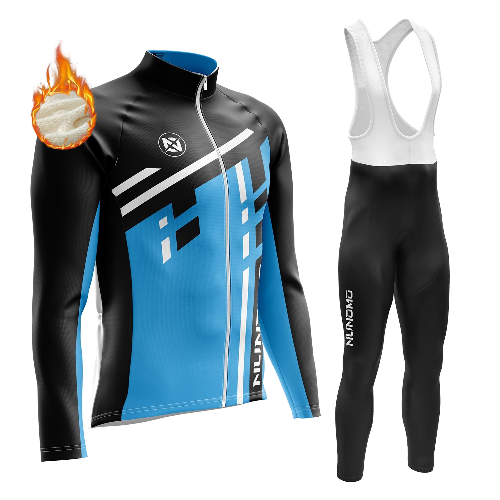 Conjunto de Jersey de Ciclismo, Conjunto de Jersey de Ciclismo de Manga Larga de Invierno para Hombre Ropa de Ciclismo de Lana térmica Chaqueta de Ciclismo a Prueba