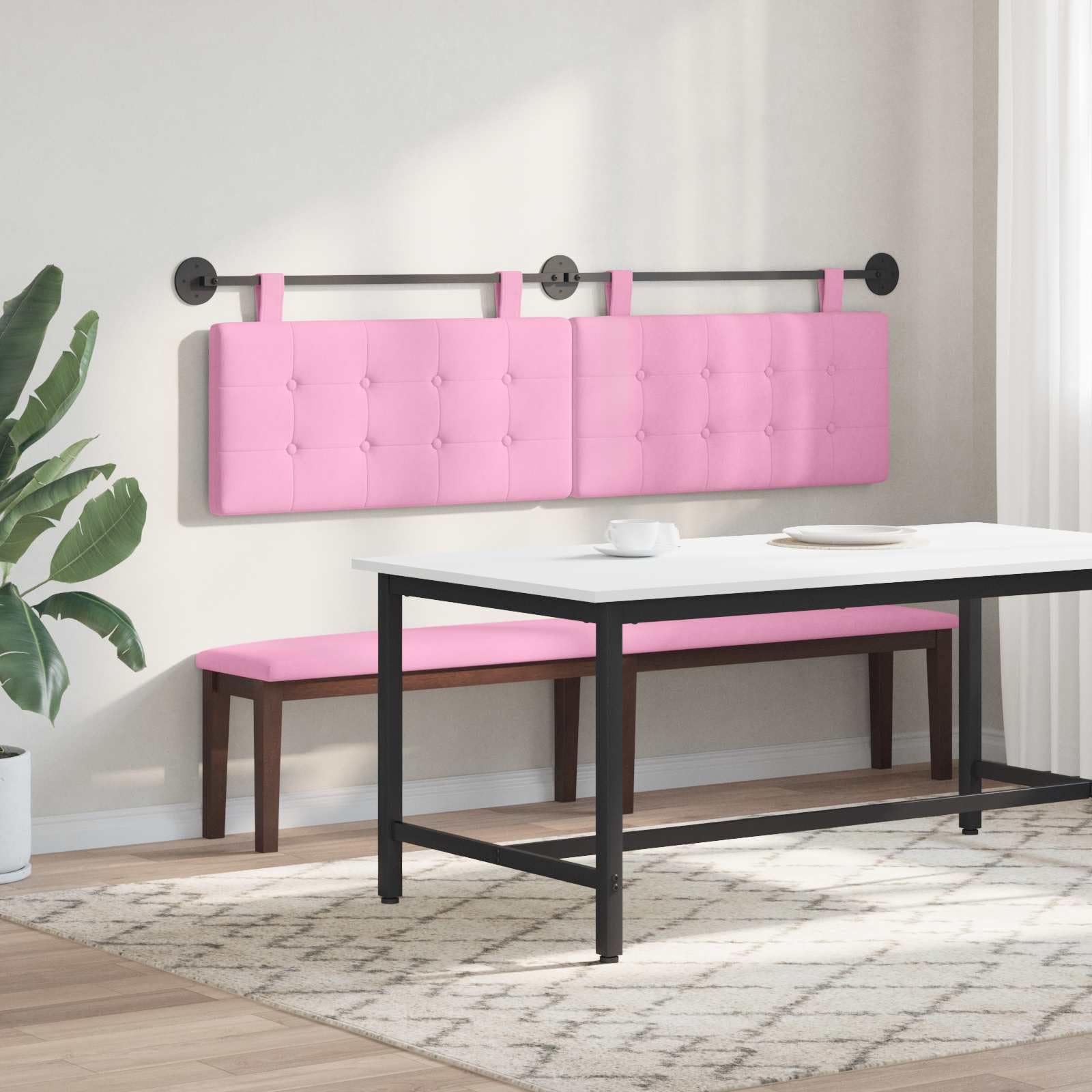 Cabecero colgante de tela con acolchado suave 170 x 55 x 5 cm, montaje en pared, juego con accesorios, cabecero de cama moderno para dormitorio y habitación de invitados