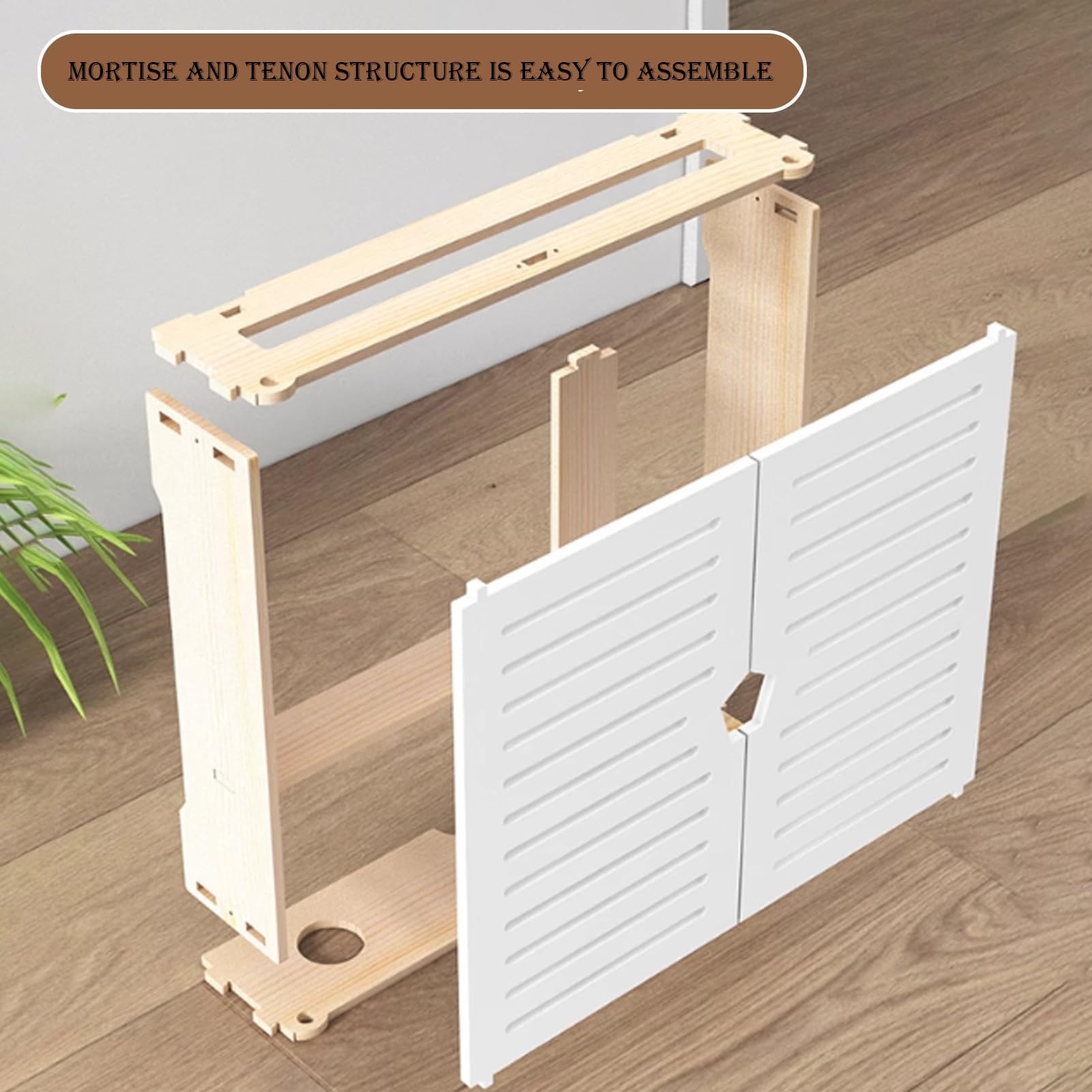 2-stufige WLAN Router Versteckbox für Steckdosenleiste, Kabelmanagement dekoratives Wand montiertes Heimmedien Aufbewahrungsregal, Holz(47x10x43cm)