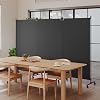 3 Panel Upgraded Room Divider Folding Privacy Screen, Freestanding Partition with Lockable Wheels, Room Separation for Home Office Bedroom, 262cm (W) x 183cm (H), Grey