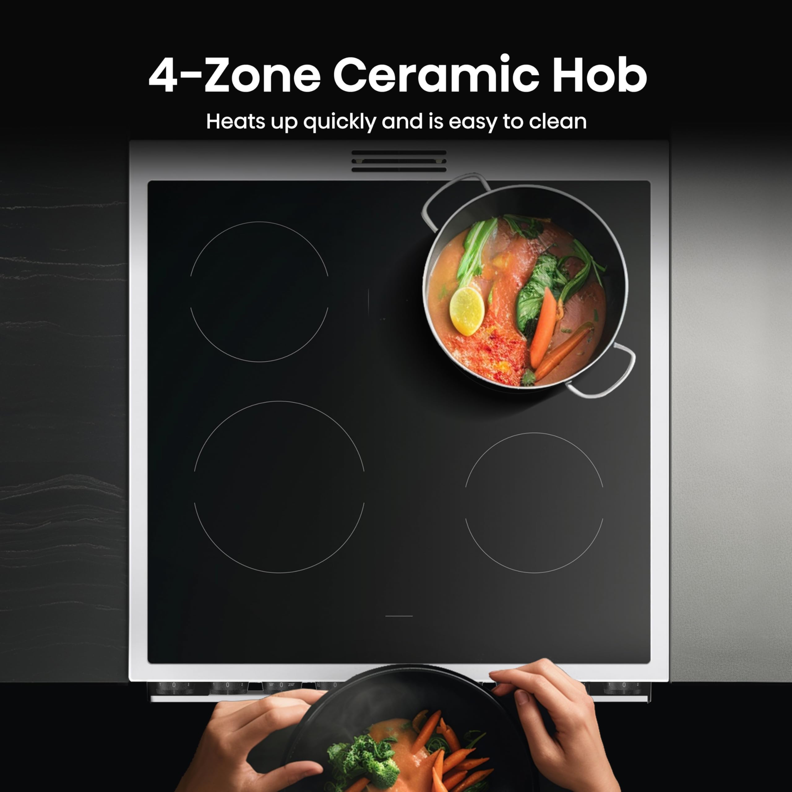 Hisense Hi6 Max 60cm Electric Cooker with Ceramic Hob HDCEC6C20W - White - A Rated — view 11