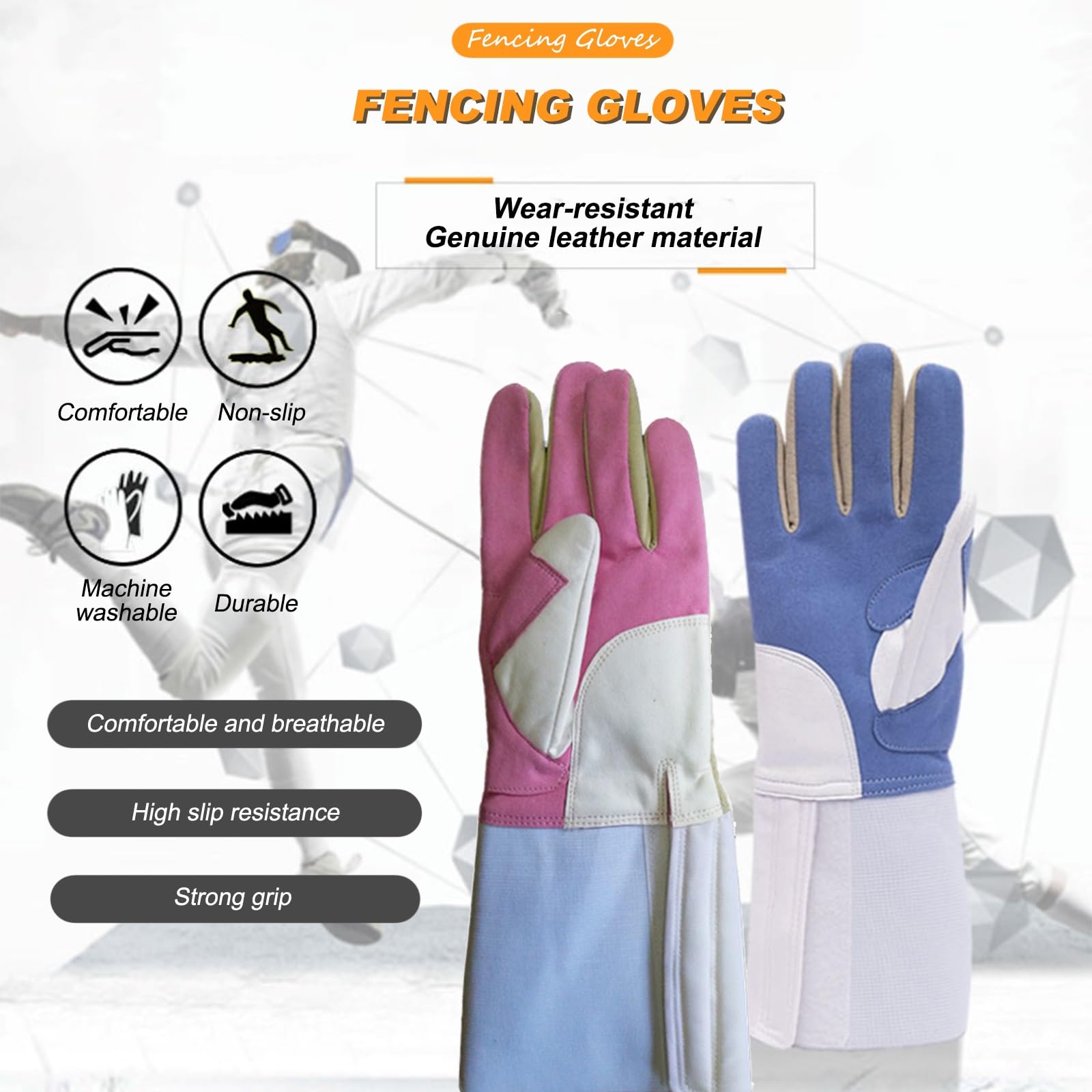 Guantes De Esgrima Unisex, Equipamiento De Esgrima Adecuado for Espada, Florete Y Sable - Antideslizantes, Se Venden Por Separado.(Pink,XL_LEFT-HANDED)