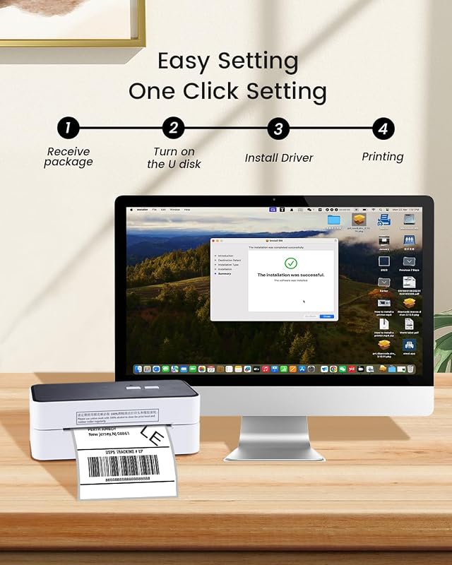vretti Címkenyomtató USB - DHL Kompatibilis Szállítási Címkenyomtató 4x6 Méretben, Amazon, Etsy, Ebay, UPS Webshopokhoz, Windows/Mac Rendsze