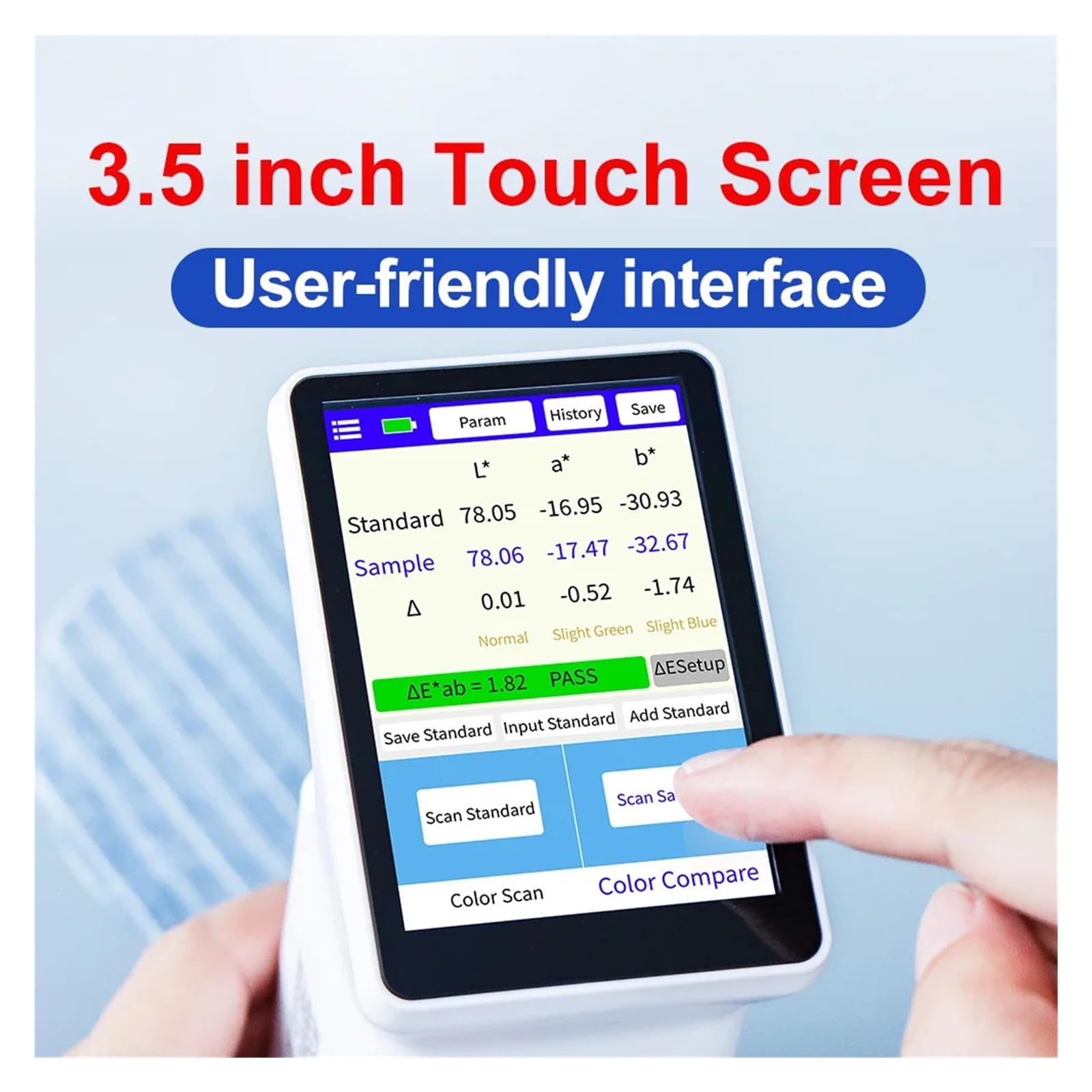 LS175 45°/0° Stoffkolorimeter-Prüfgerät mit Touchscreen Schnelle Bedienung | Große Messöffnung 20 mm PC-Software for Textilien, Leder
