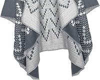 Vista 49 de Urban CoCo Poncho de colores para mujer, chal con frente abierto, color en bloques