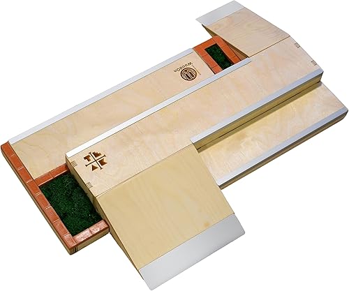 Teak Tuning Diapasón de madera Plaza XL con patines, espacio de césped, repisa de ladrillo y revestimiento de metal, 22.75 pulgadas, colaboración