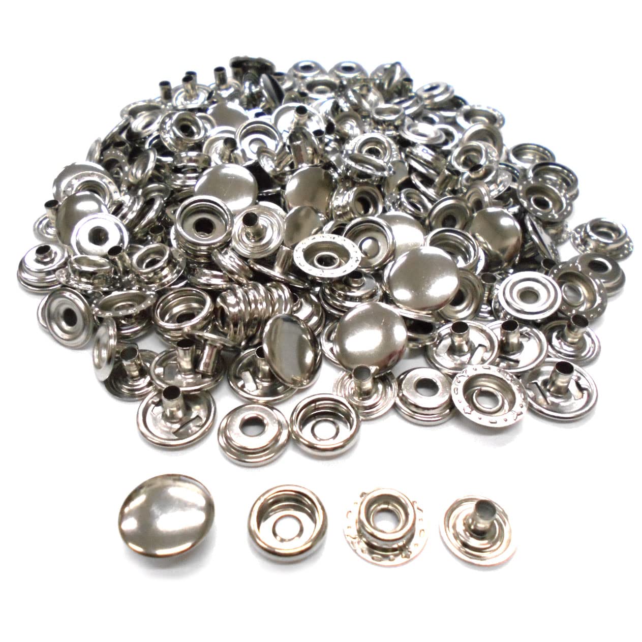 Amazon.co.jp: ジャンパーホック 15mm 金具 シルバー 50組 ボタン