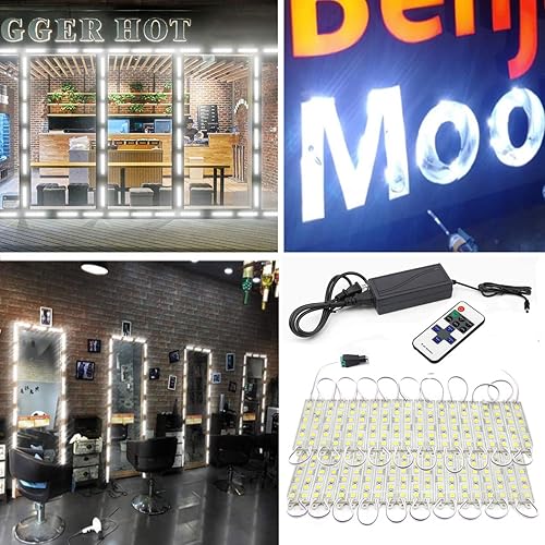 Miniatura 6 de EAGWELL Luces de escaparate mejoradas de 40 pies, 80 piezas, luces LED para ventana de tienda, 4 juegos de luces LED SMD 5054, módulo de luz para