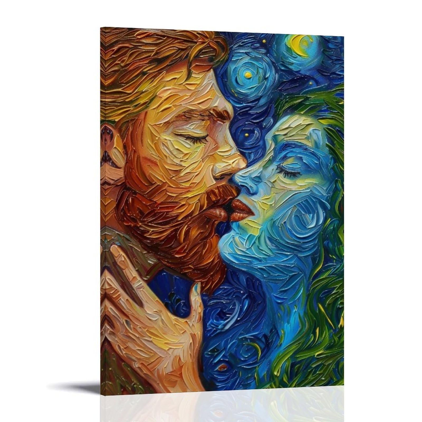 MGHTGRWE Starry Embrace 03 Poster Wall Art Canvas Vintage Aesthetic Painting Decor for Rooms 20x30inch Frame-style
