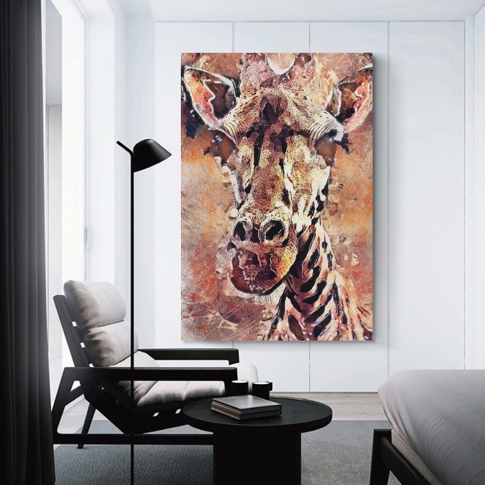 Junmoney Decorative Canvas Print Giraffe(3), 20x30inch(50x75cm), for New Homes, Bedrooms Or Workspaces, Thoughtful Wall Decor for Art Lovers