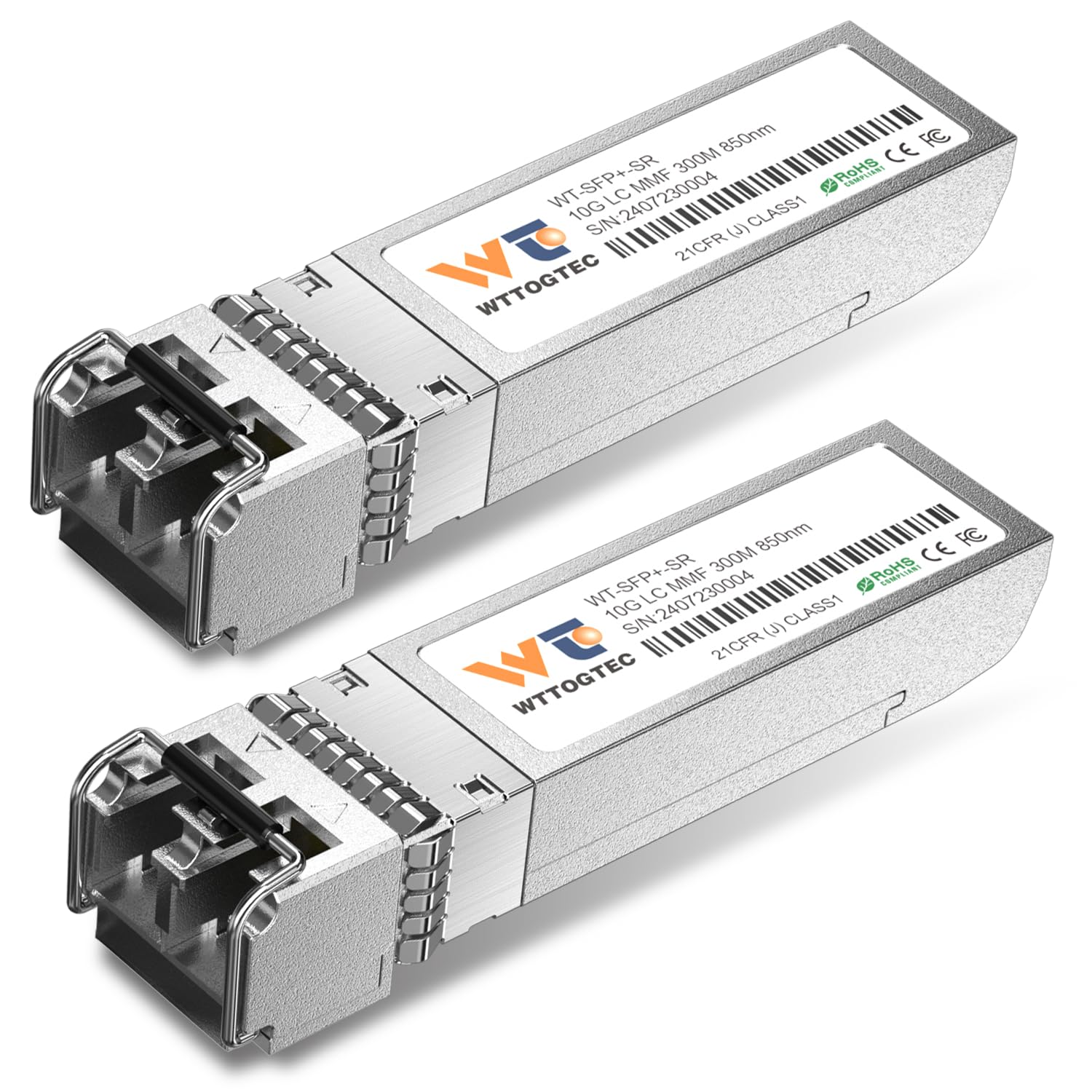 QSFPTEK 4Pack 10GBASE-SR SFP+ Transceiver LC Mini-GBIC Multimode 850nm, 300M, DDM 10G SFP+ Module For Cisco SFP-10G-SR, Ubiquiti UF-MM-10G, Netgear, Mikrotik, D-Link, Supermicro, Linksys