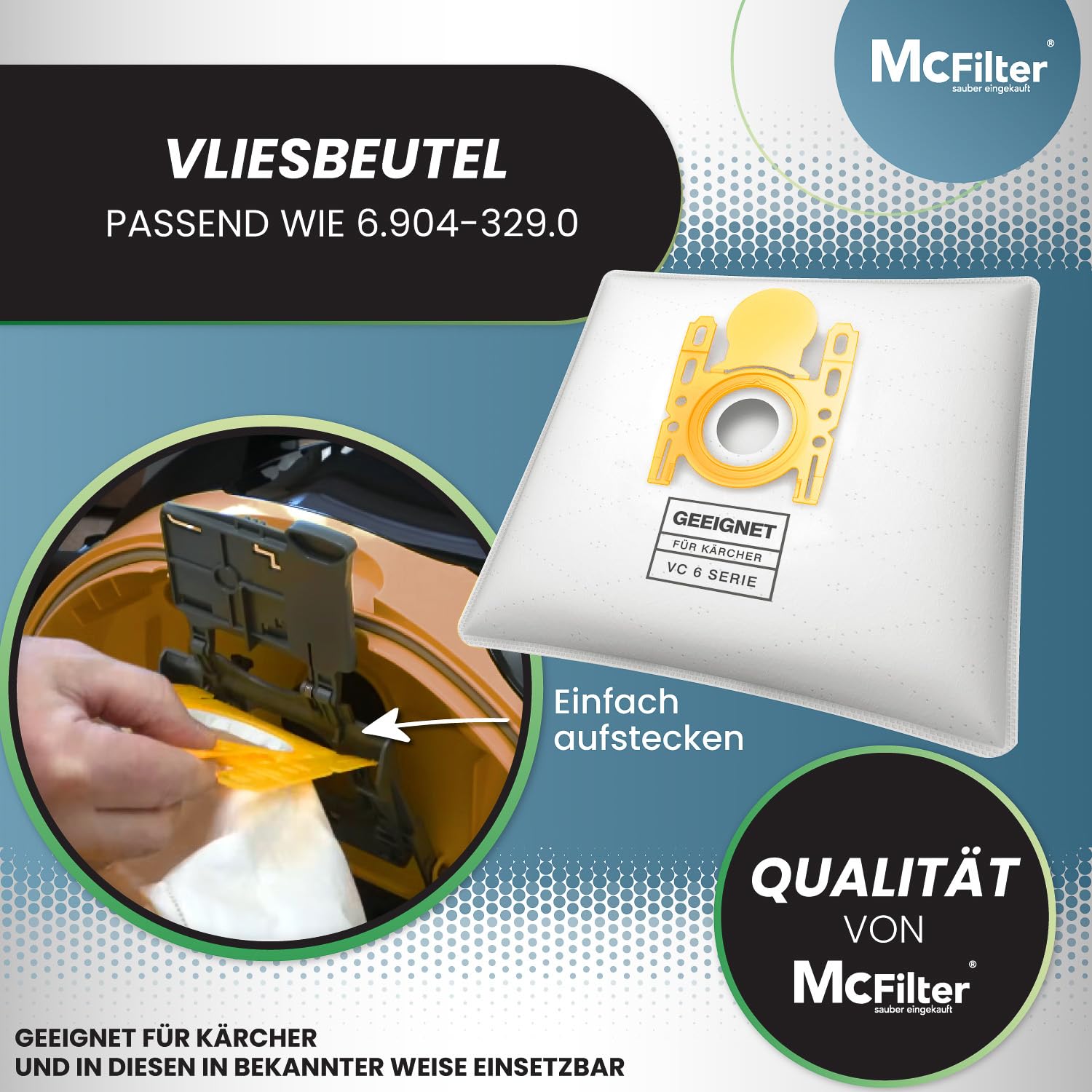 Sacchetti di ricambio per aspirapolvere Karcher T 7, T71 a 5 strati in