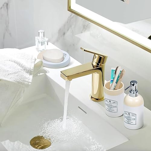 Miniatura 6 de Moderno juego de baño blanco de 3 piezas esencial bienestar relajación elegancia artículos para encimera accesorios mejor organizado