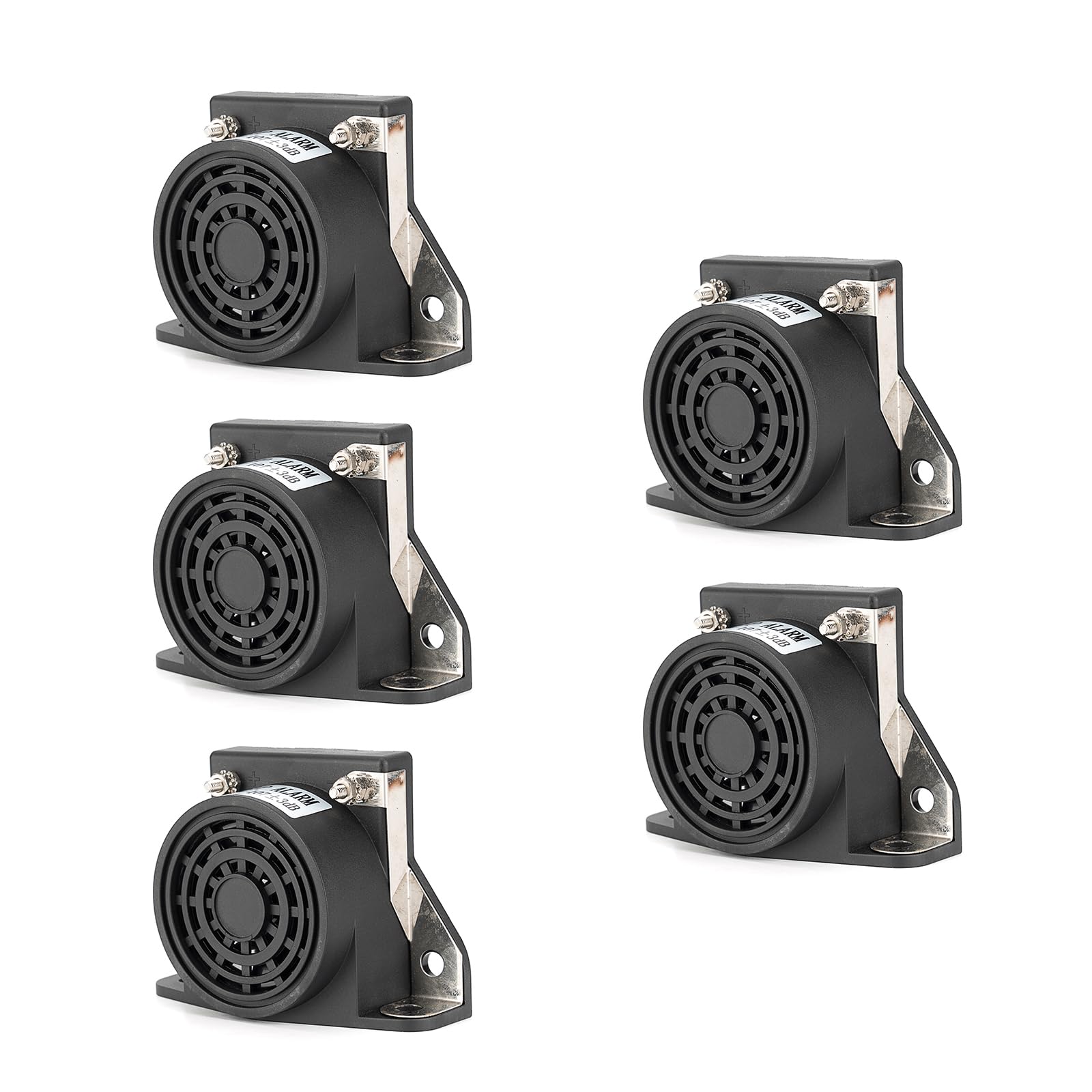 ​​LINGYAO 5-Pack Backup Alarm 12V-48V DC Waterproof 107dB Super Loud Beeper - Reverse Warning Alarm for Trucks, Commercial Vehicles, Forklifts, Golf