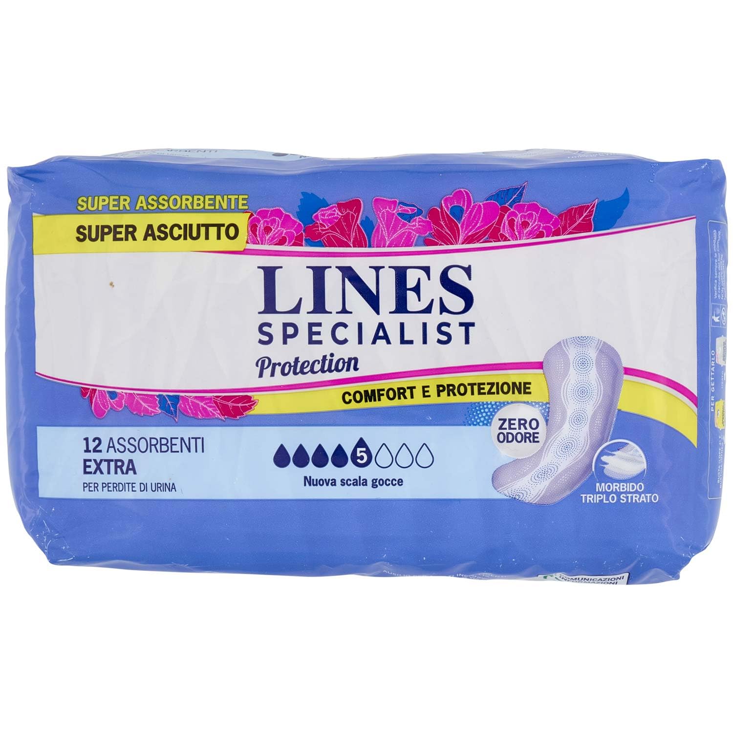 Lines Specialist Extra Absorbent Incontinza Protection Light Pack of 12 Absorbent Towels 1 x 270g