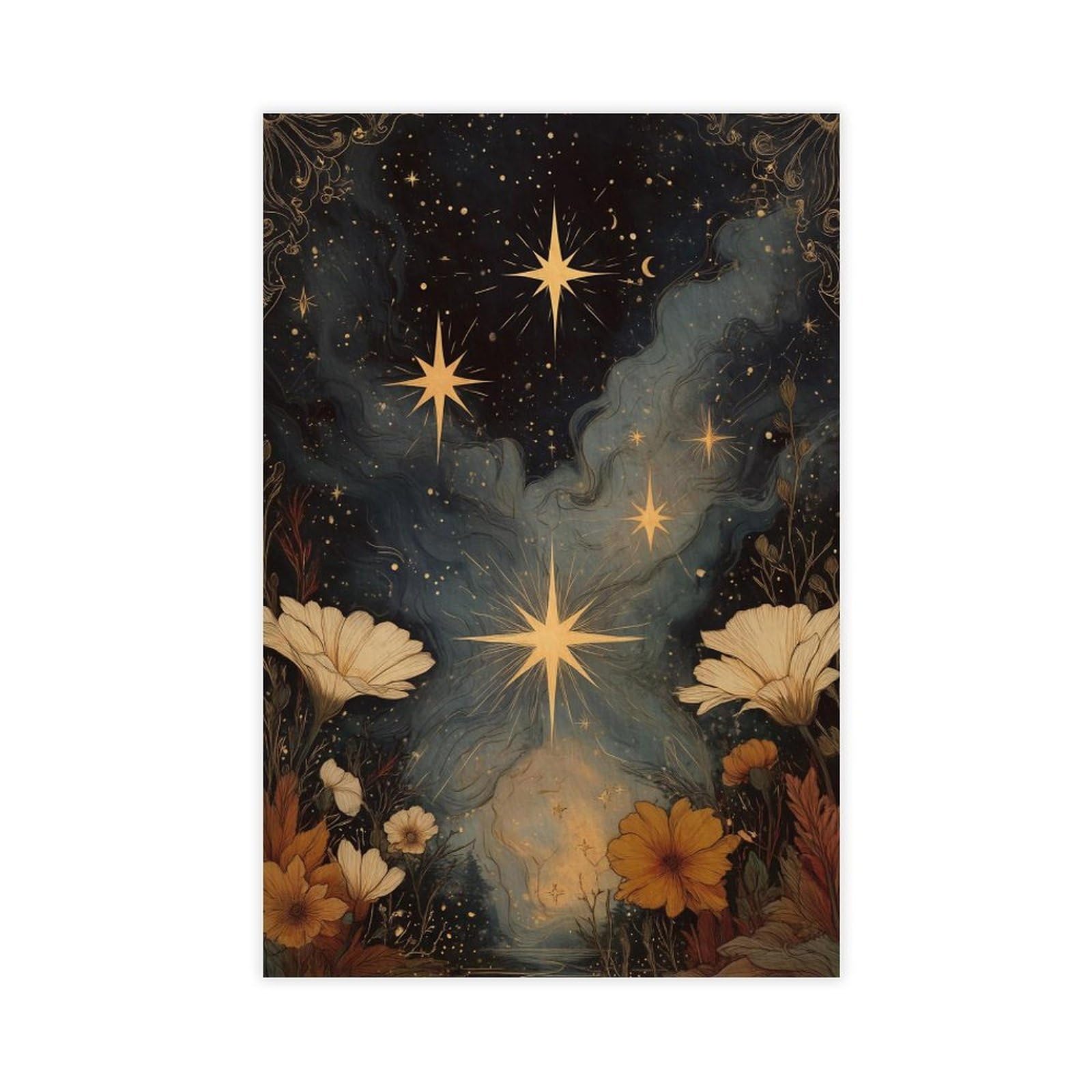 Bareronor Celestial Poster Canvas Poster Bedroom Decor Landscape Office Room Decor Gift 24" L X 36" W