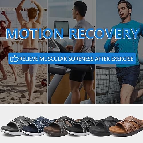 Miniatura 7 de COFACE Sandalias de recuperación deportiva para hombre, fascitis plantar, suaves, ligeras, ortopédicas