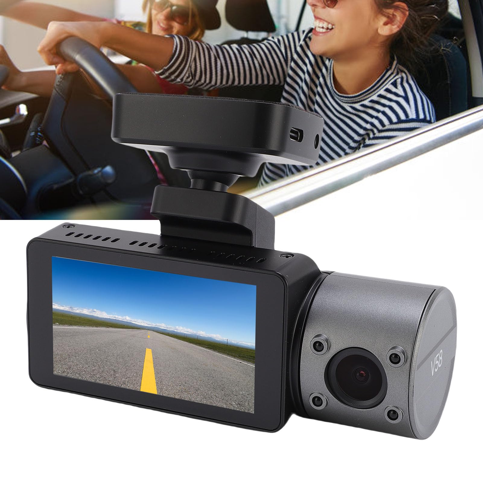 Front 4K Ultra HD i Tylna Taśma Samochodowa 1080p z Wi -Fi, Kamera Deski Rozdzielczej Rejestrowania Pętli, Kąt Szerokości 170 °, Czujnik G, Tryb Parking
