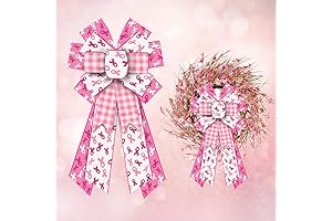 Hying Large Breast Cancer Awareness Wreath Bow